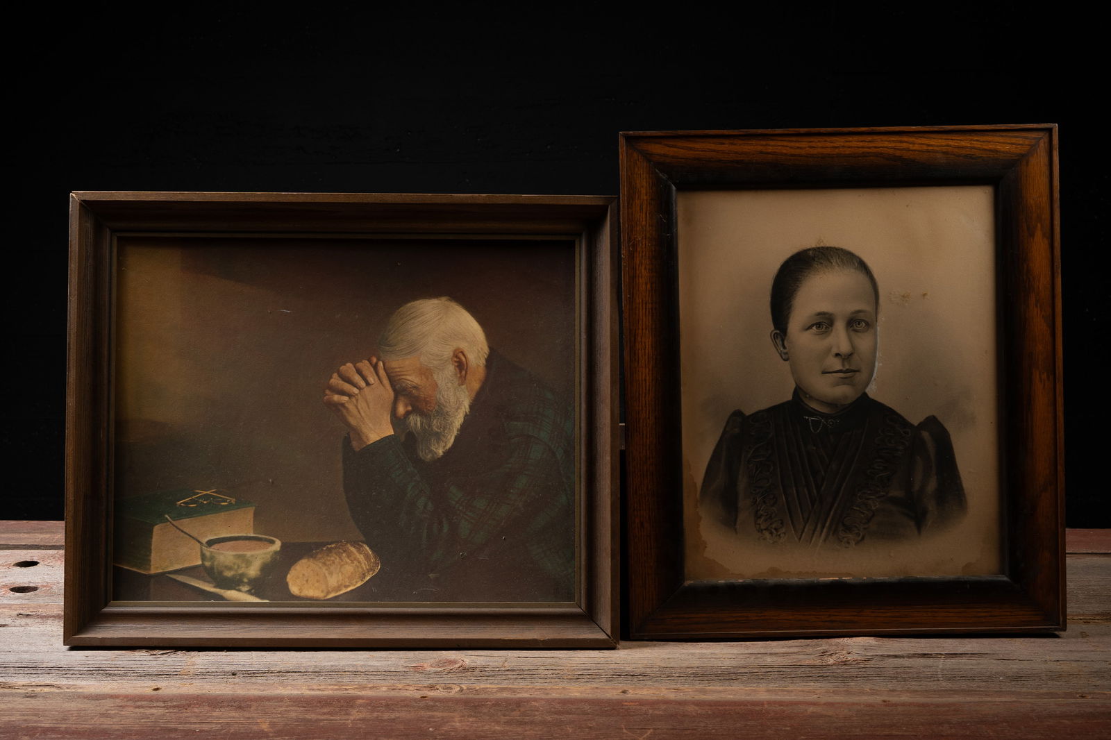 2 19th Cen. Prints: Victorian Devotional, Portrait: **NOTE: Any shipping quotes provided on this screen are provided by Live Auctioneers. For an in-house shipping quote on this lot, please reach out to us at rockauctiongallery@gmail.com.** 