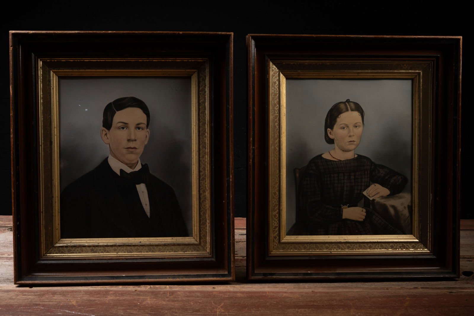 Pair of Hand-Colored 19th Century Portraits (1 of 9)