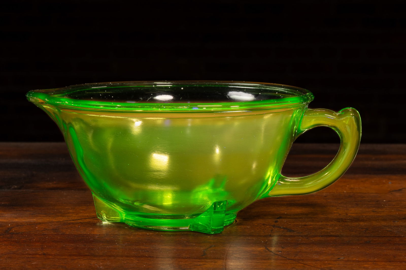 Uranium Glass Footed Pitcher by Anchor Hocking (1 of 4)