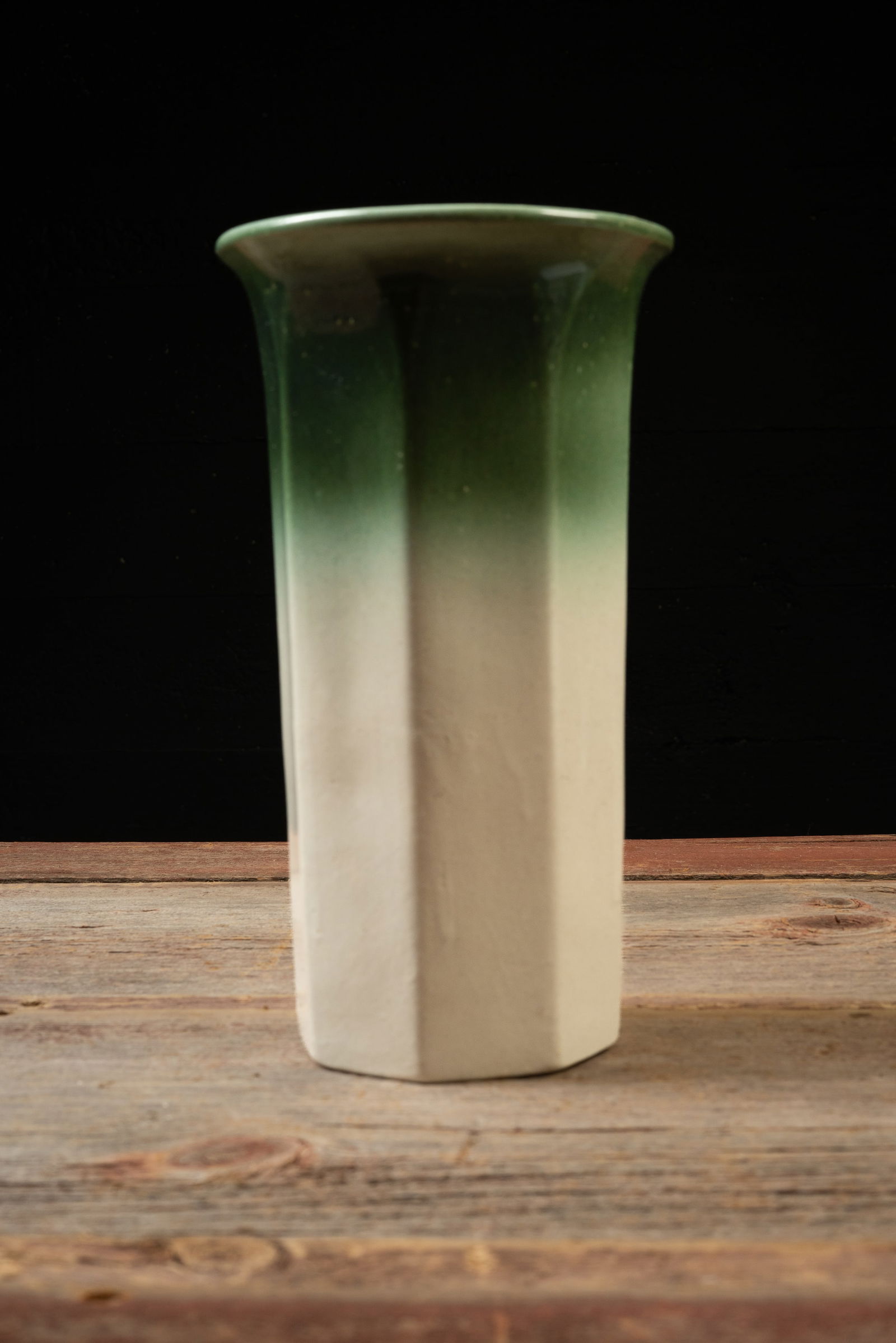 Western Stoneware Ombre Green Vase â€“ Model 533 (1 of 6)