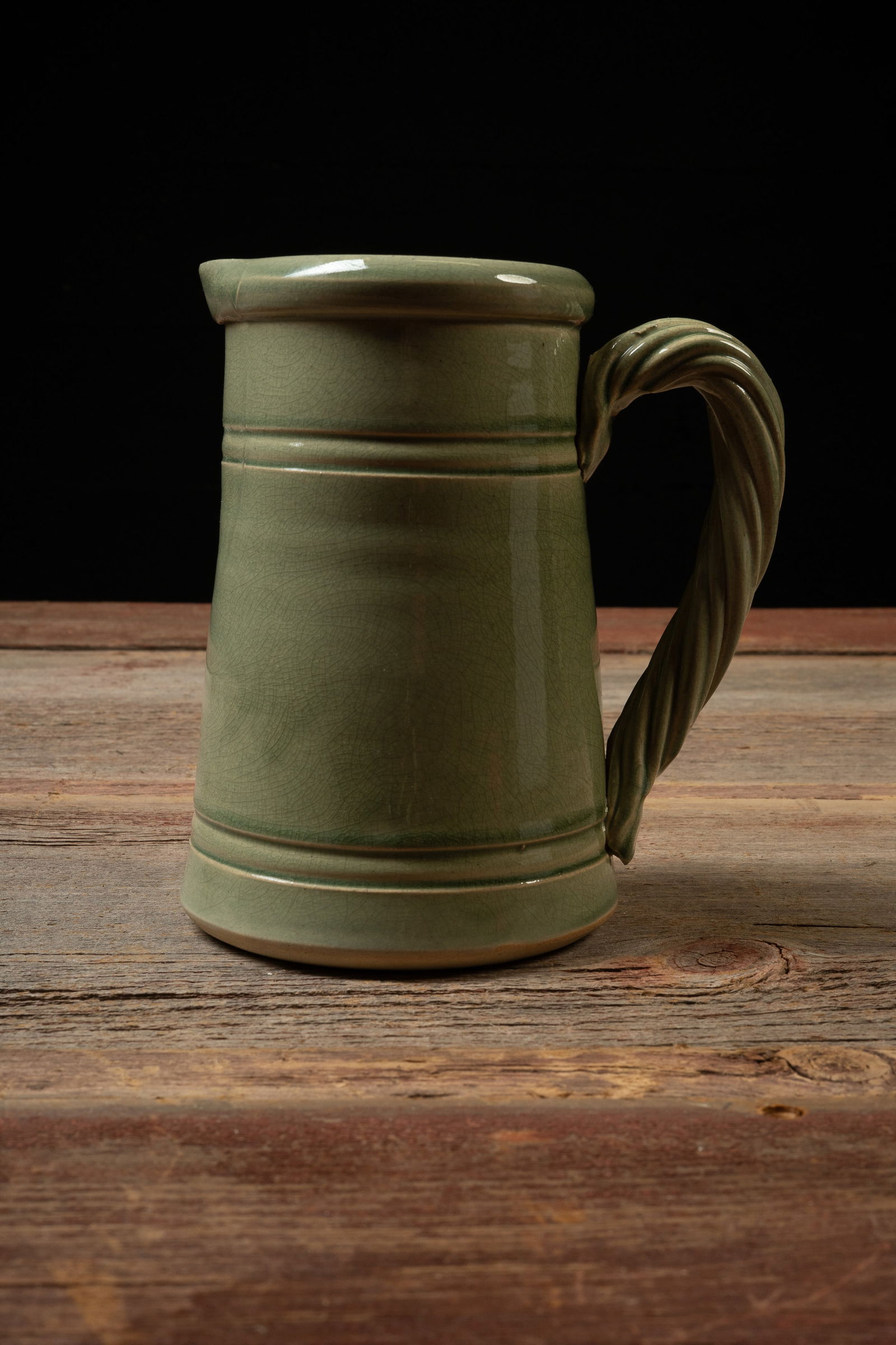 Howe Pottery Works Green Glazed Pitcher (1 of 7)