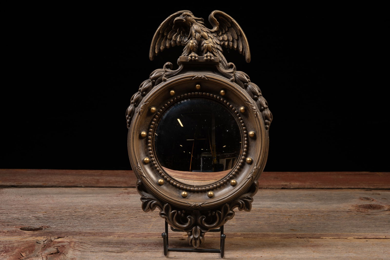 Federal Style Eagle Convex Wall Mirror: **NOTE: Any shipping quotes provided on this screen are provided by Live Auctioneers. For an in-house shipping quote on this lot, please reach out to us at rockauctiongallery@gmail.com.** C-19229