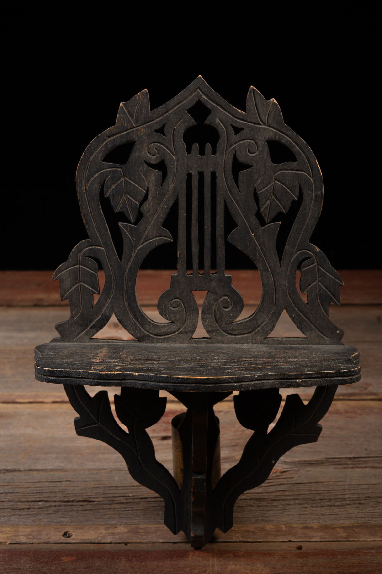 Victorian Lyre Motif Wall Shelf (1 of 4)