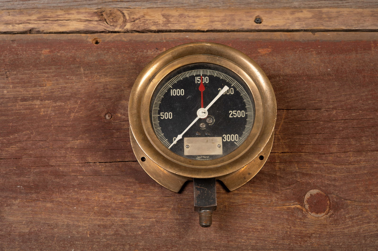 Industrial Brass Pressure Gauge by Jas. P. Marsh: **NOTE: Any shipping quotes provided on this screen are provided by Live Auctioneers. For an in-house shipping quote on this lot, please reach out to us at rockauctiongallery@gmail.com.** 