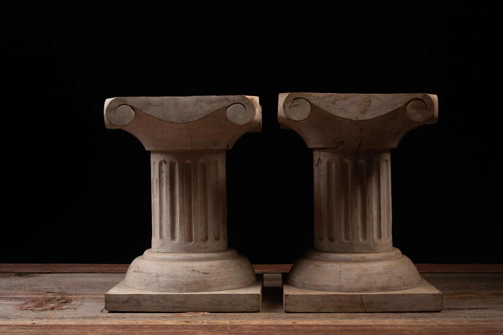 Pair of Monumental Classical Column Pedestals: **NOTE: Any shipping quotes provided on this screen are provided by Live Auctioneers. For an in-house shipping quote on this lot, please reach out to us at rockauctiongallery@gmail.com.** 