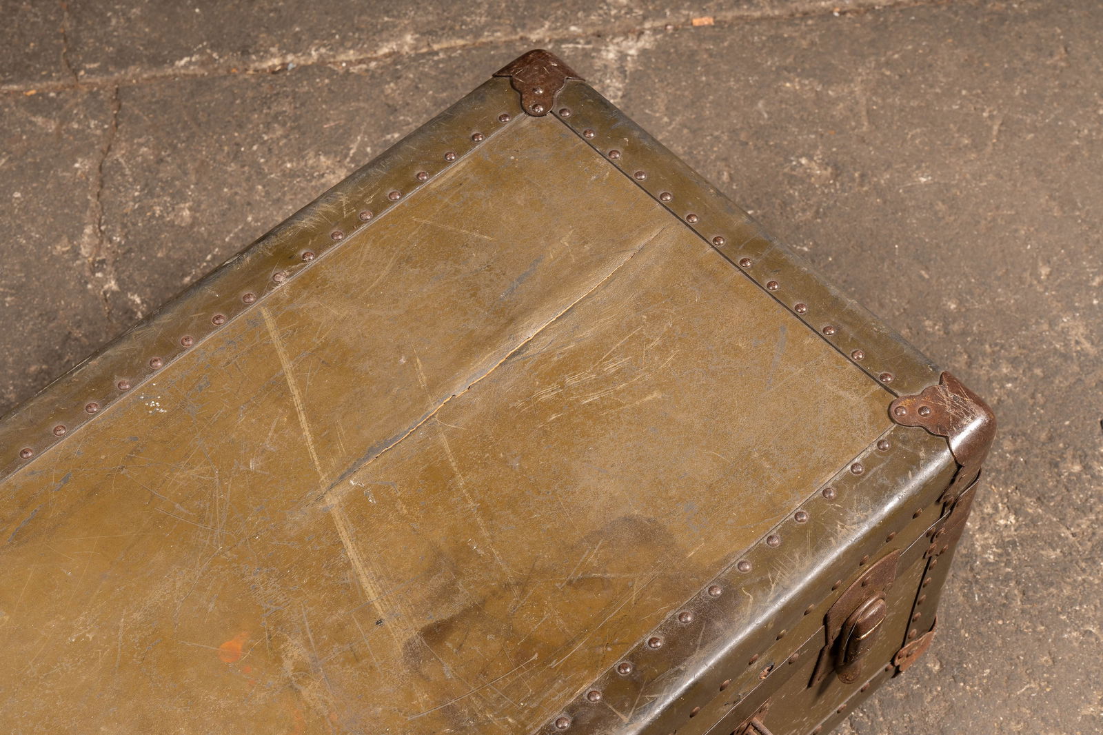 Olive Green Steamer Chest - 4