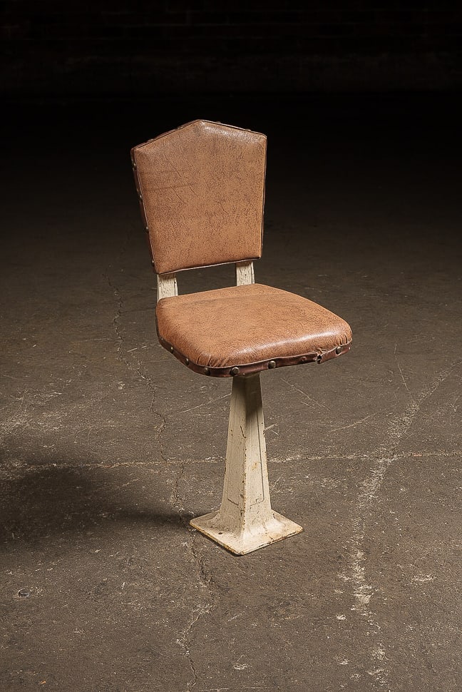 Antique Soda Fountain Stool: **NOTE: Any shipping quotes provided on this screen are provided by Live Auctioneers. For an in-house shipping quote on this lot, please reach out to us at rockauctiongallery@gmail.com.** 