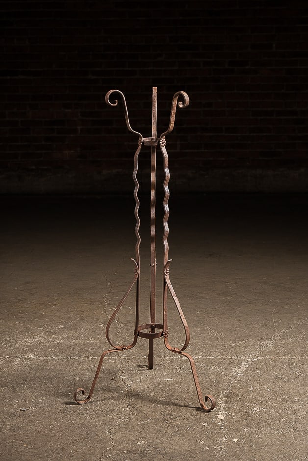 Wrought Iron Floor Stand: **NOTE: Any shipping quotes provided on this screen are provided by Live Auctioneers. For an in-house shipping quote on this lot, please reach out to us at rockauctiongallery@gmail.com.** 