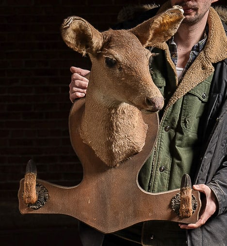 Deer Mount Wall Rack: **NOTE: Any shipping quotes provided on this screen are provided by Live Auctioneers. For an in-house shipping quote on this lot, please reach out to us at rockauctiongallery@gmail.com.** 