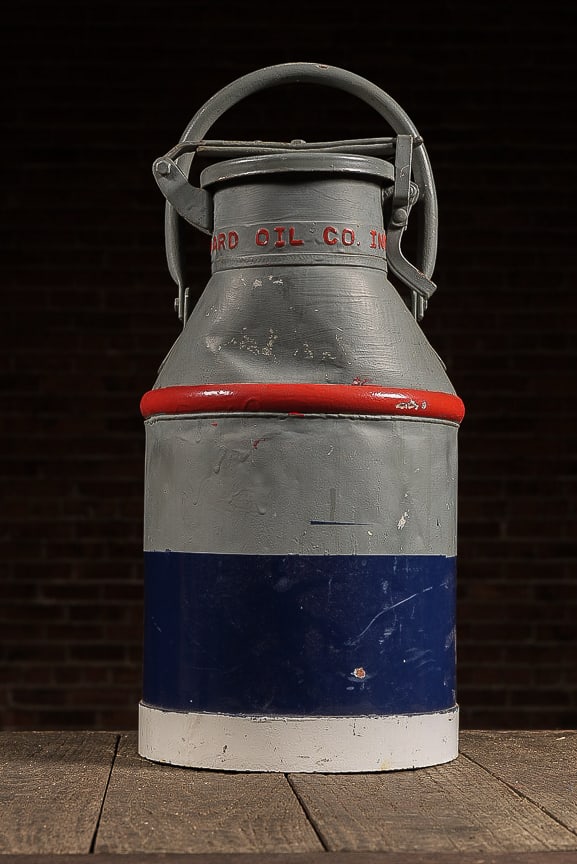 Standard Oil Company, Indiana, Milk Can: **NOTE: Any shipping quotes provided on this screen are provided by Live Auctioneers. For an in-house shipping quote on this lot, please reach out to us at rockauctiongallery@gmail.com.** 