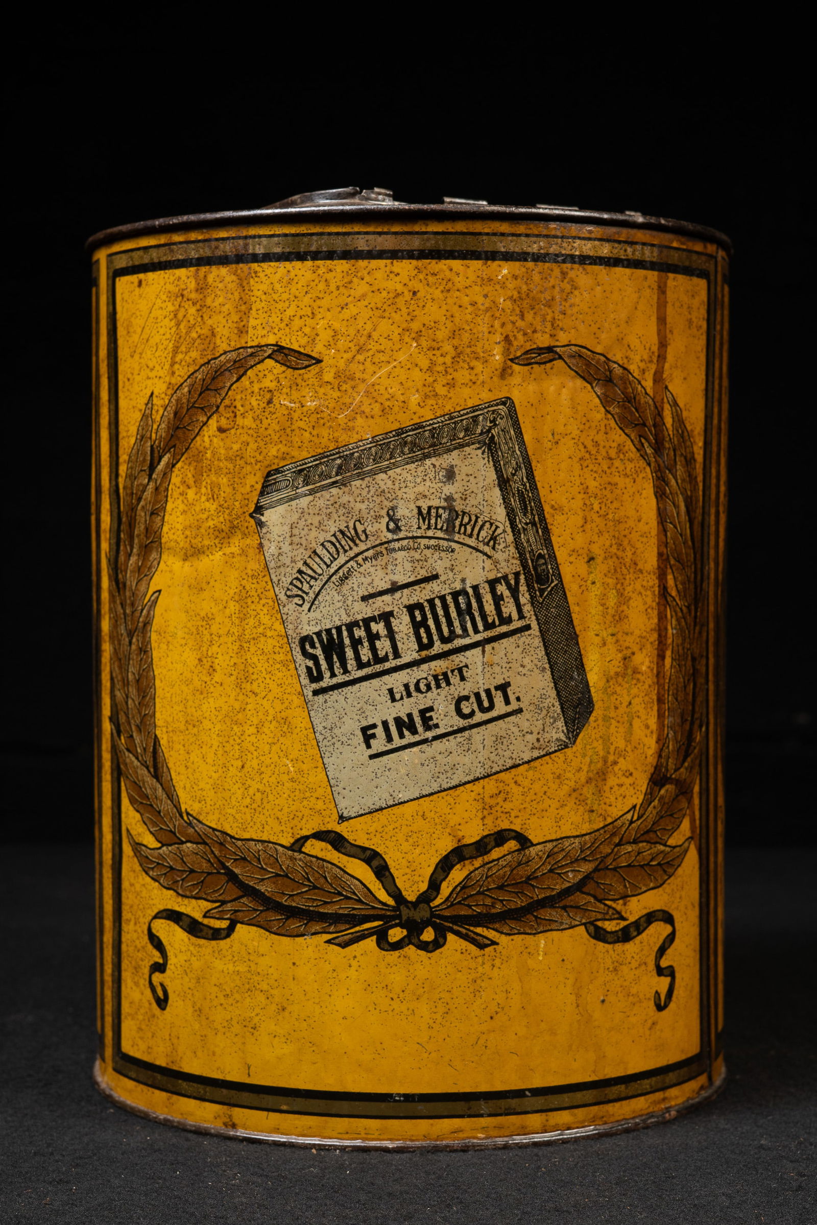 S & M â€?Sweet Burleyâ€? Light Fine Cut Tobacco Tin: **NOTE: Any shipping quotes provided on this screen are provided by Live Auctioneers. For an in-house shipping quote on this lot, please reach out to us at rockauctiongallery@gmail.com.** 