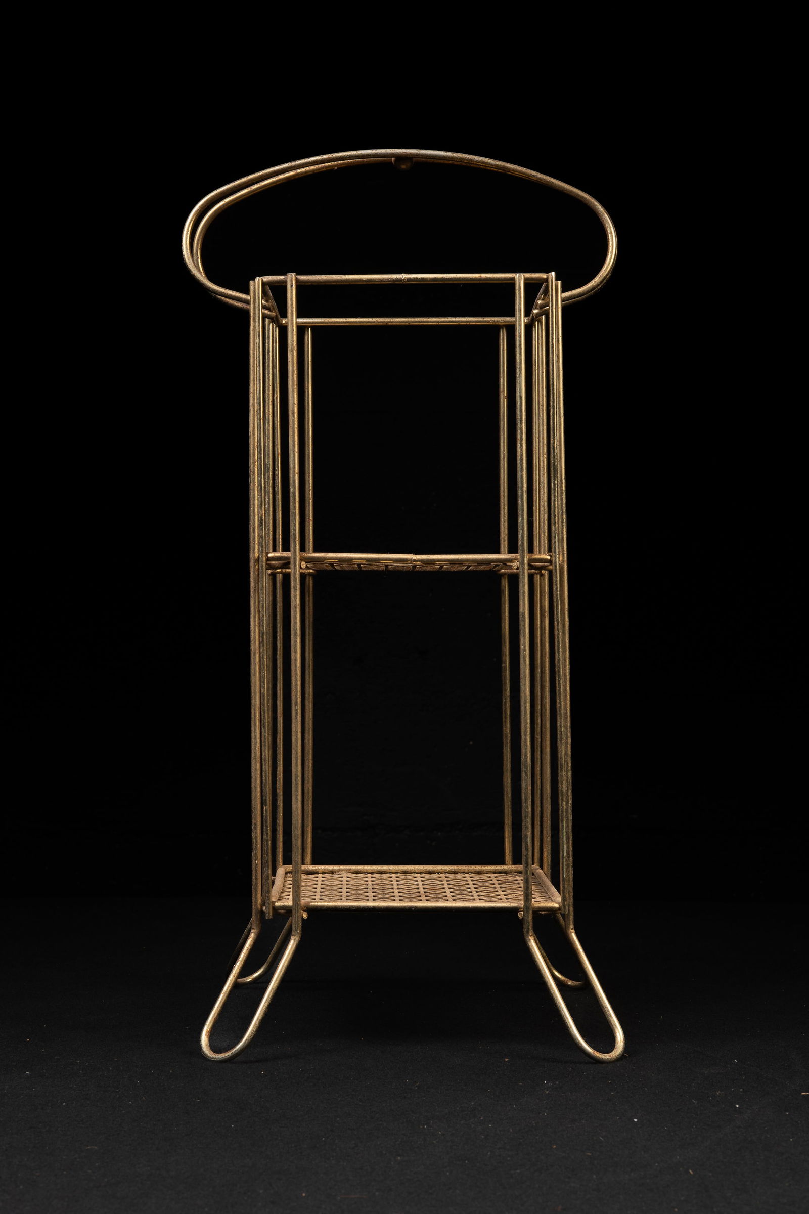 Midcentury Brass-Tone Wire Plant Stand (1 of 5)