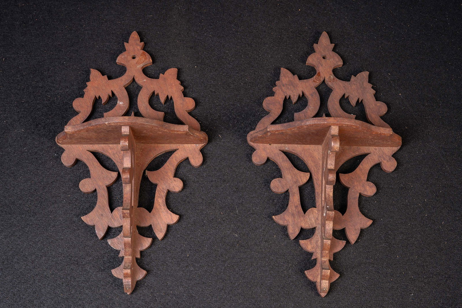 Victorian Gothic Revival Carved Shelves (1 of 5)