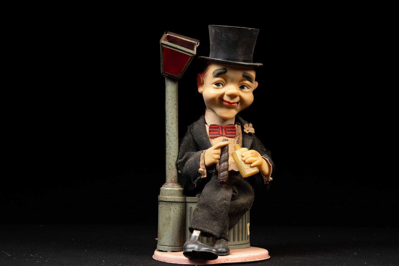 Vintage Battery-Powered Novelty Tramp Lamp: **NOTE: Any shipping quotes provided on this screen are provided by Live Auctioneers. For an in-house shipping quote on this lot, please reach out to us at rockauctiongallery@gmail.com.** 