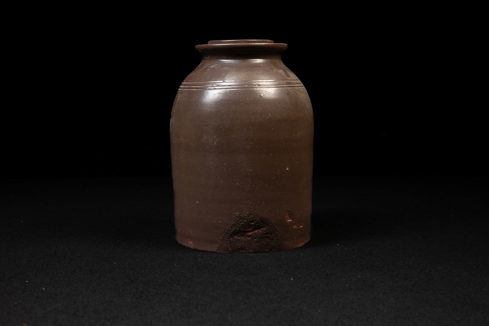 19th Century Albany Slip Glazed Stoneware Jar (1 of 7)