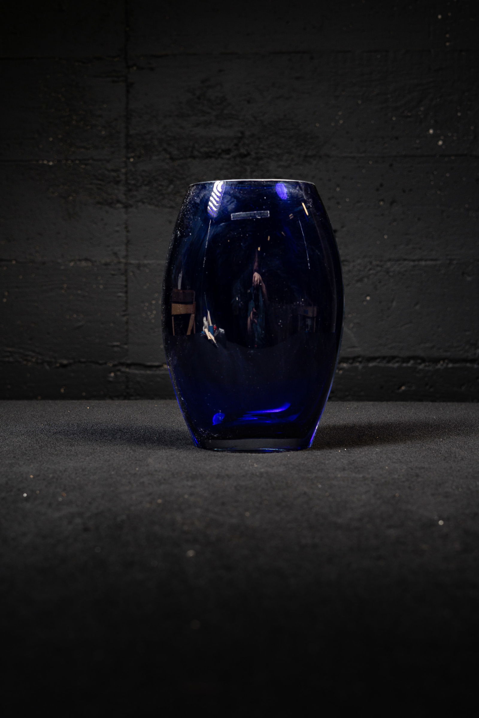 Hand-Blown Cobalt Art Glass Vase: **NOTE: Any shipping quotes provided on this screen are provided by Live Auctioneers. For an in-house shipping quote on this lot, please reach out to us at rockauctiongallery@gmail.com.** 
