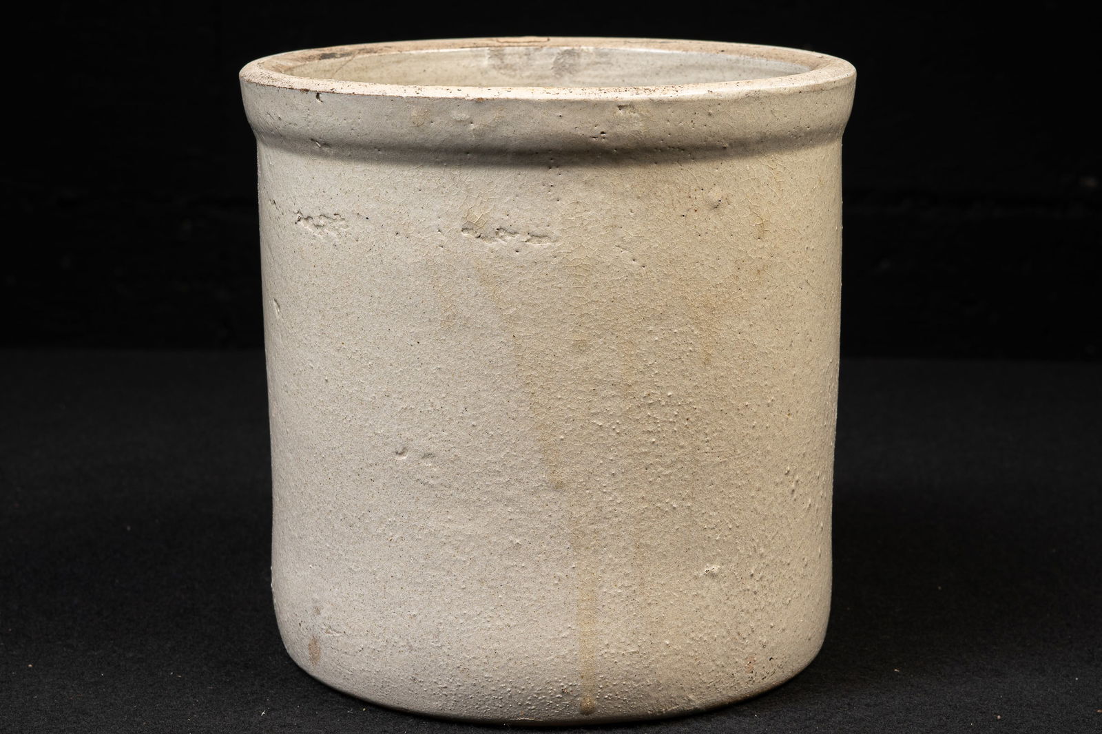 19th Century American Salt-Glazed Stoneware Crock (1 of 4)