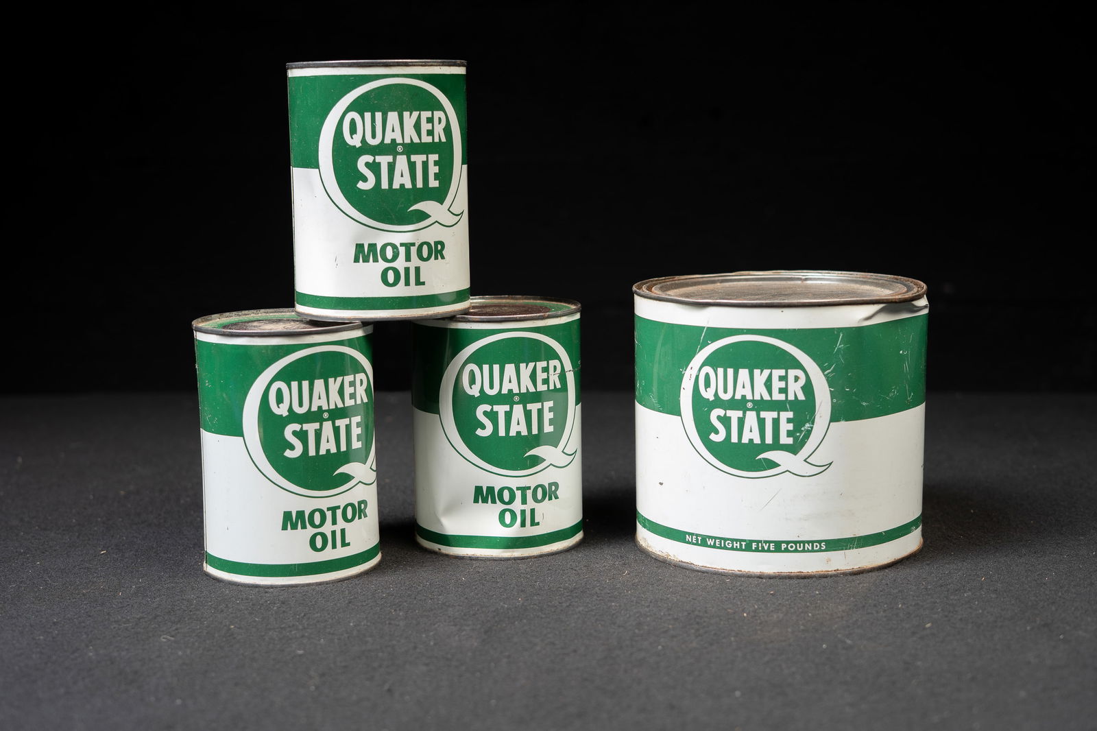 Lot of 4 Quaker State Motor Oil Advertising Cans (1 of 13)