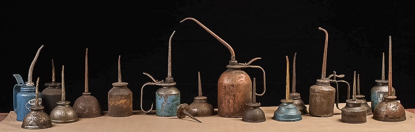 Lot of 17 Vintage Oilers: **NOTE: Any shipping quotes provided on this screen are provided by Live Auctioneers. For an in-house shipping quote on this lot, please reach out to us at rockauctiongallery@gmail.com.** 