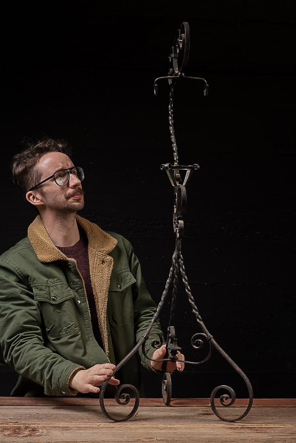 Wrought Iron Adjustable Floor Stand - 5