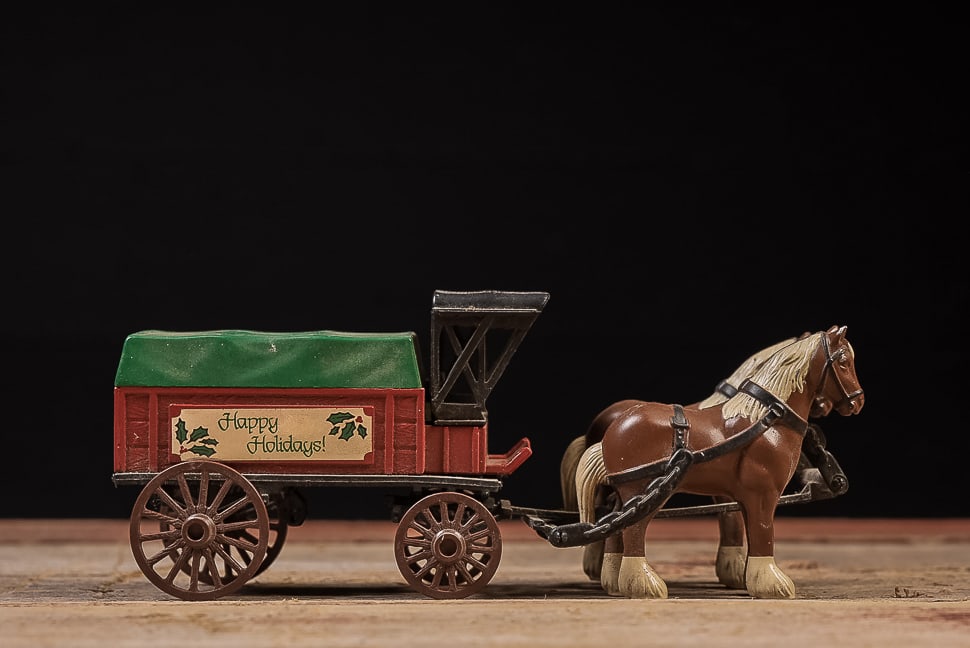 Horse-Drawn Holiday Wagon Coin Bank Toy (1 of 5)