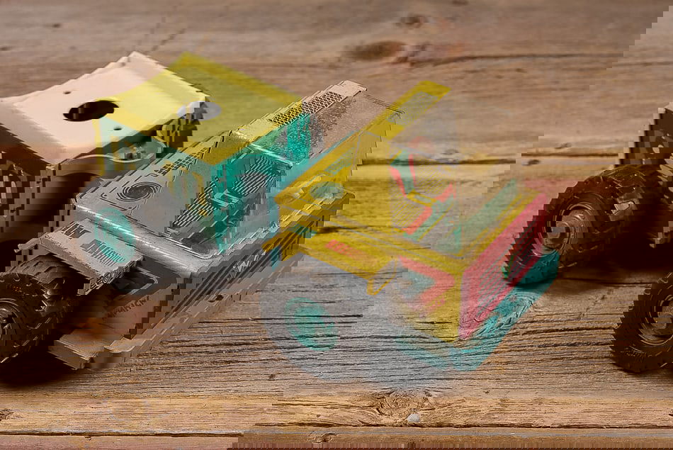 Soviet Tin Litho Toy Dump Truck: **NOTE: Any shipping quotes provided on this screen are provided by Live Auctioneers. For an in-house shipping quote on this lot, please reach out to us at rockauctiongallery@gmail.com.** 