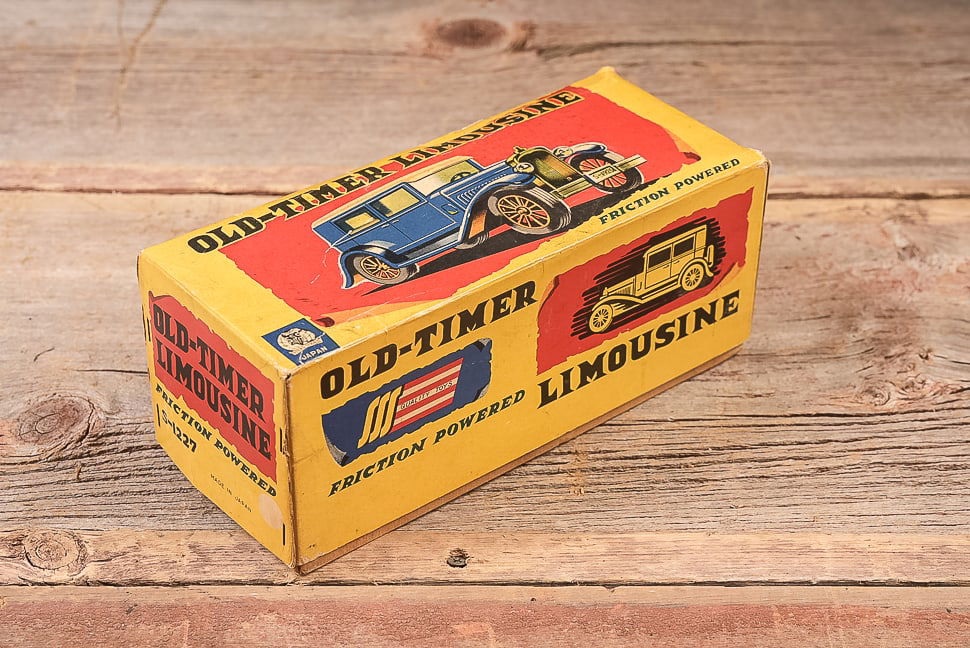 Old-Timer Limousine Friction Toy Car with Box: **NOTE: Any shipping quotes provided on this screen are provided by Live Auctioneers. For an in-house shipping quote on this lot, please reach out to us at rockauctiongallery@gmail.com.** 