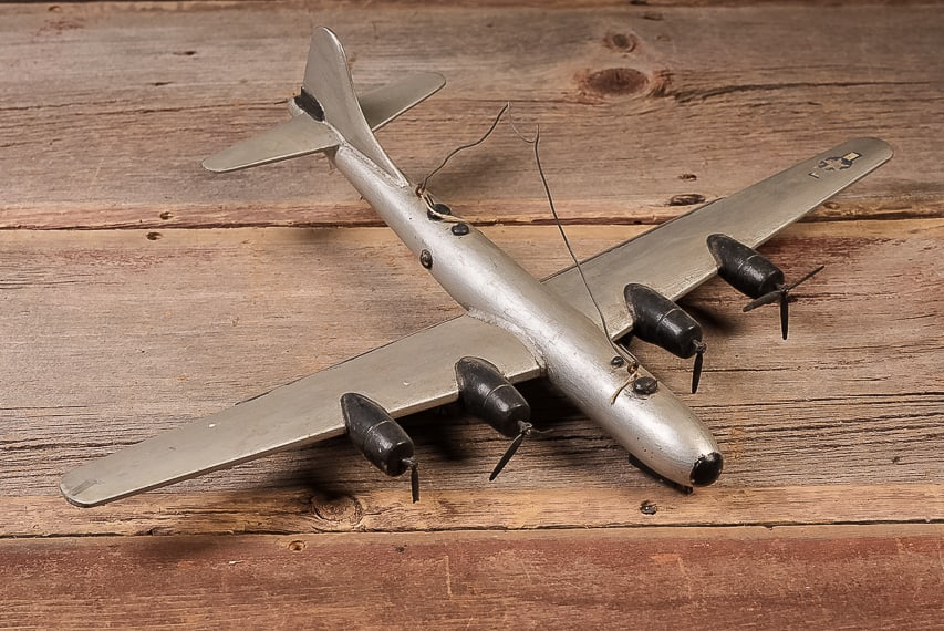 Handmade Wooden Model U.S. Military Bomber (1 of 6)