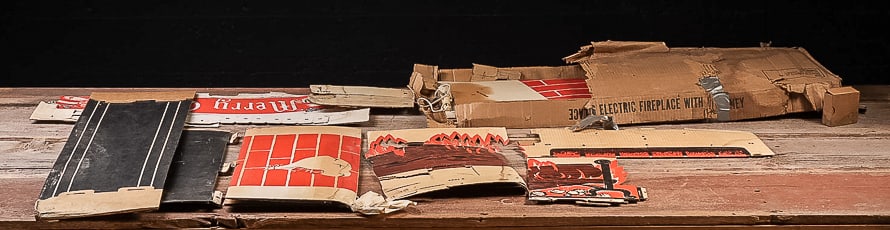 Toymaster Model 1106 Electric Fireplace: **NOTE: Any shipping quotes provided on this screen are provided by Live Auctioneers. For an in-house shipping quote on this lot, please reach out to us at rockauctiongallery@gmail.com.** C-19499