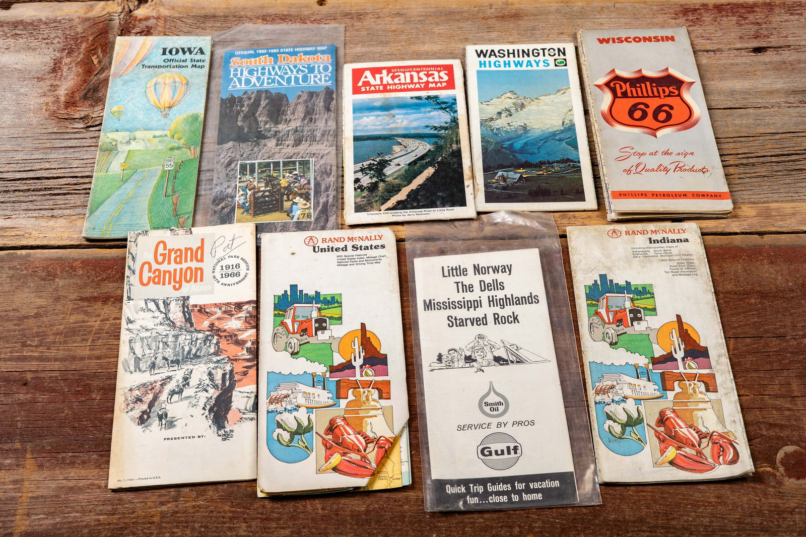 Lot of 9 Assorted Mid-Century US Road Maps (1 of 7)