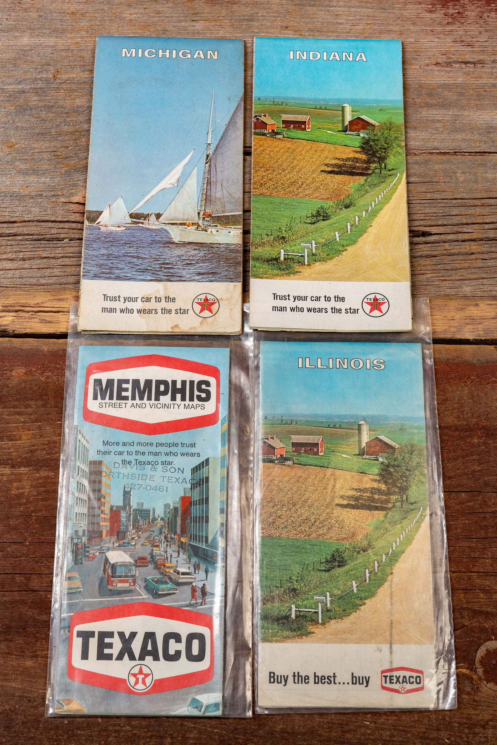 Lot of 4 Vtg. McNally/Texaco US Road Maps (1 of 4)