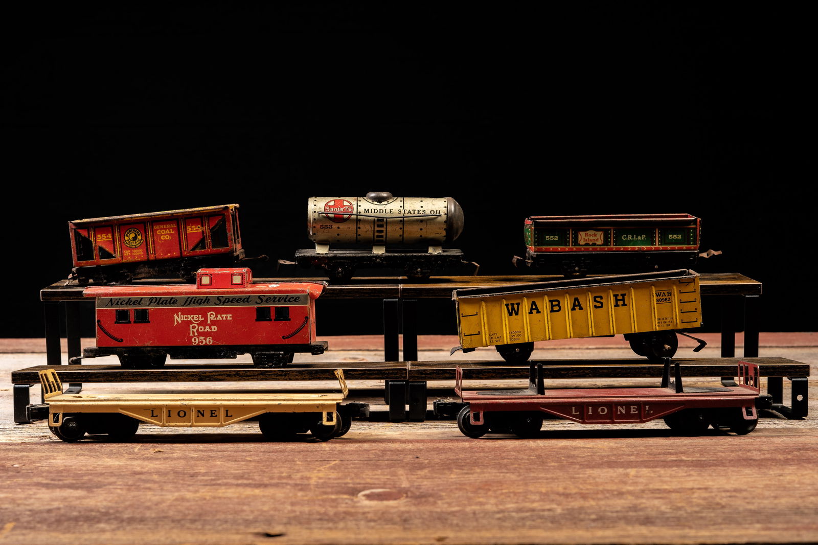 Assorted Vintage Tinplate Toy Train Cars (1 of 8)