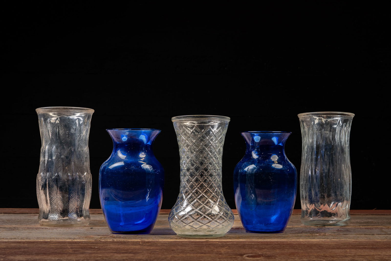 Lot of 5 Vintage Glass Vases (1 of 9)