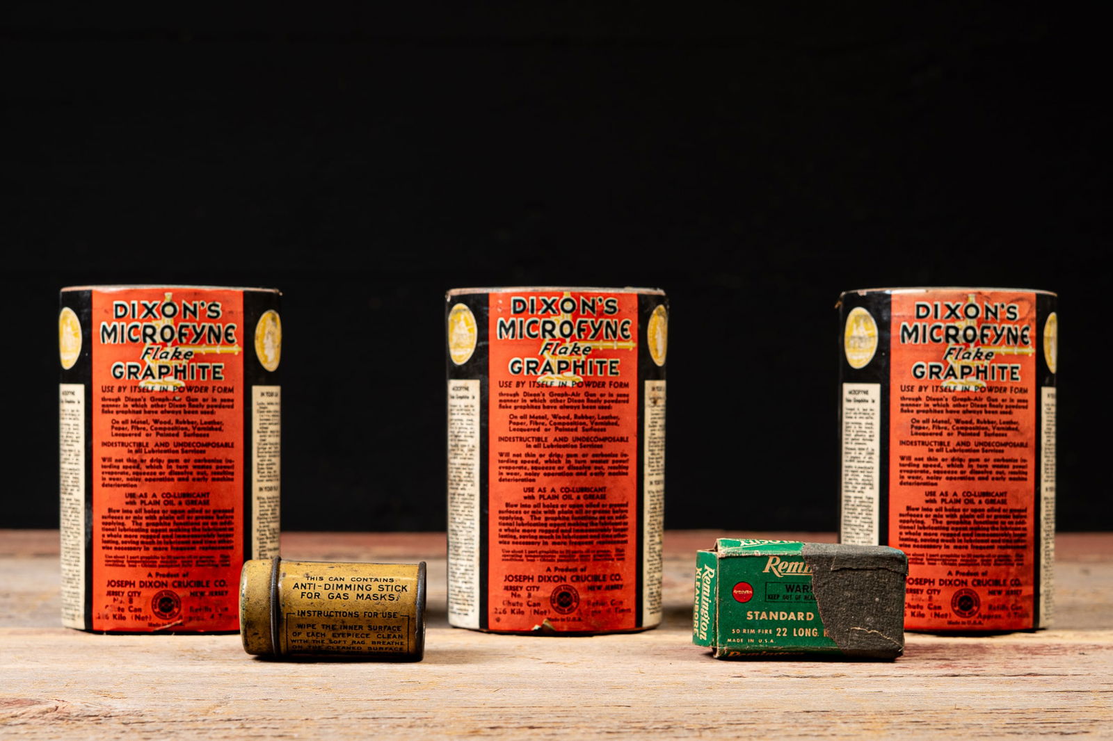 Dixon's Microfyne Graphite Lubricant w Asst. Tins: **NOTE: Any shipping quotes provided on this screen are provided by Live Auctioneers. For an in-house shipping quote on this lot, please reach out to us at rockauctiongallery@gmail.com.** C-19581