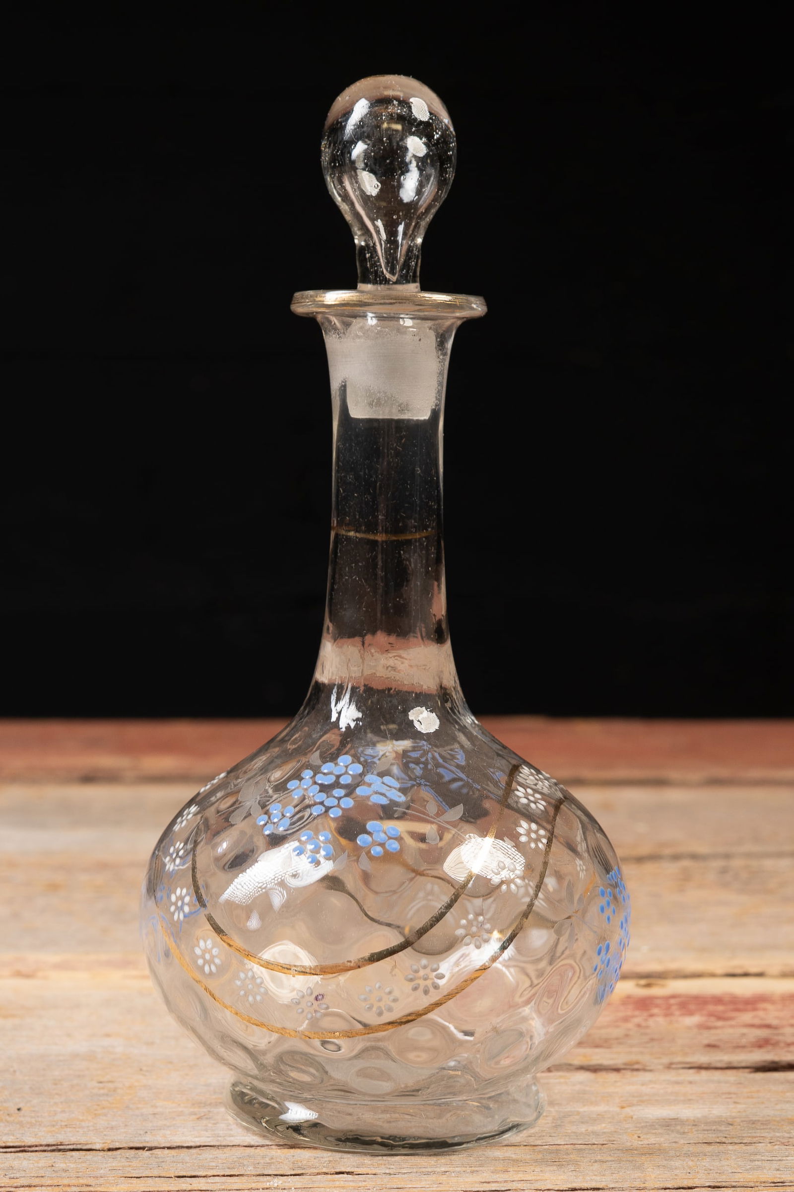 Antique Hand-Painted Floral Motif Glass Decanter (1 of 9)