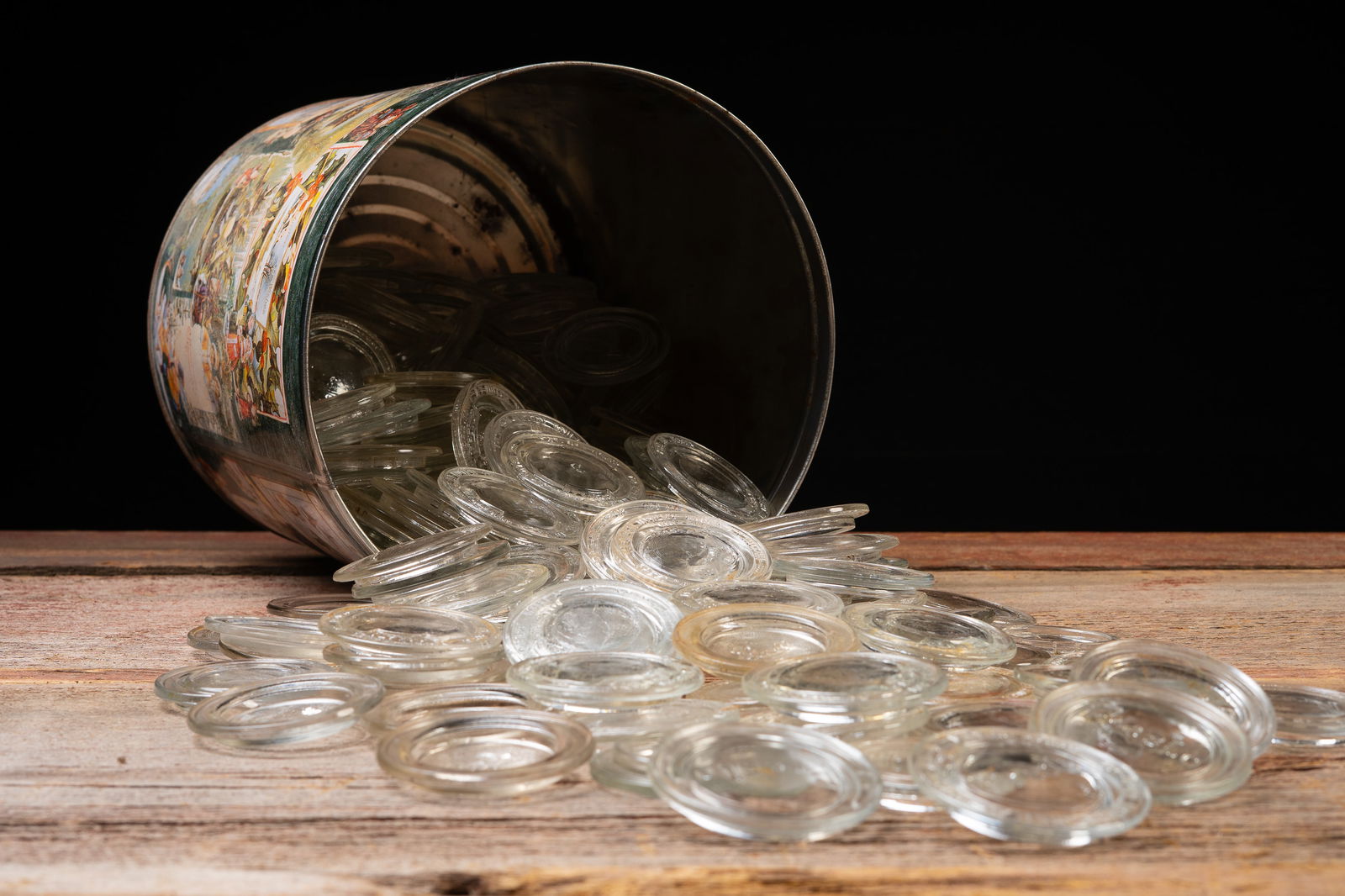 Lg. Vintage Ball, Kerr & Presto Jar Lid Collection: **NOTE: Any shipping quotes provided on this screen are provided by Live Auctioneers. For an in-house shipping quote on this lot, please reach out to us at rockauctiongallery@gmail.com.** C-19212