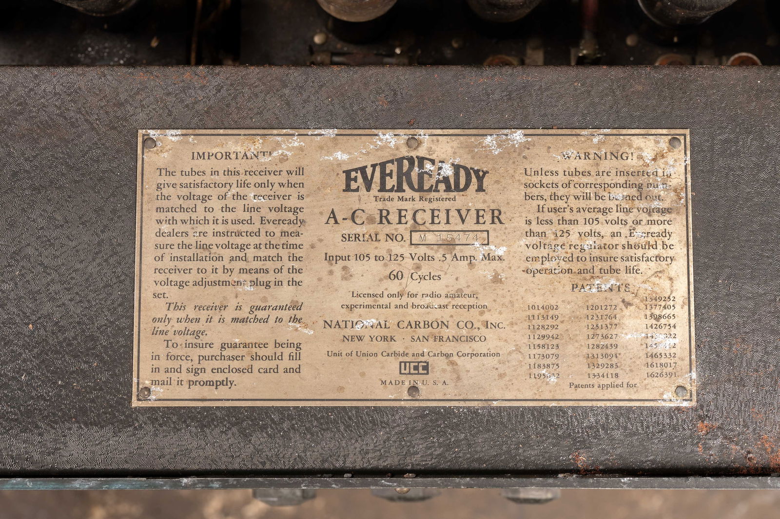 Antique Everready AC Receiver - 6