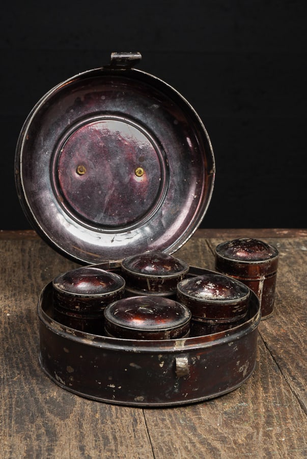 19th Century Lacquered Toleware Spice Tin Set (1 of 10)