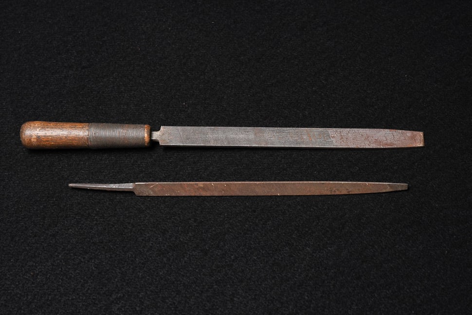 Antique Chisel and Metal File Hasp (1 of 3)