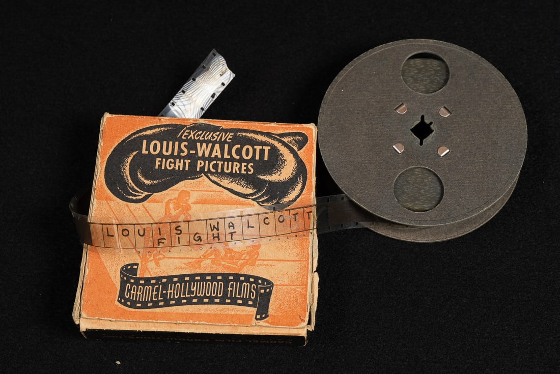 1940 Louis-Walcott Fight Pictures 16mm Film Reel: **NOTE: Any shipping quotes provided on this screen are provided by Live Auctioneers. For an in-house shipping quote on this lot, please reach out to us at rockauctiongallery@gmail.com.** C-17802 c. 1