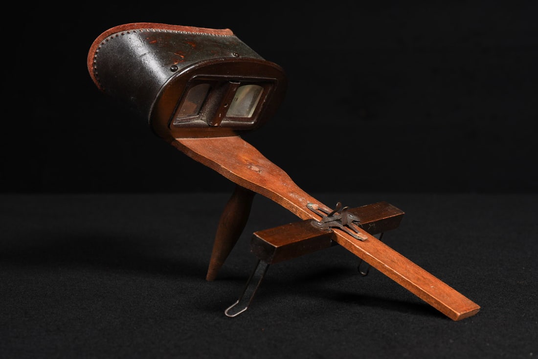 Antique Wooden Stereoscope with Hood (1 of 7)