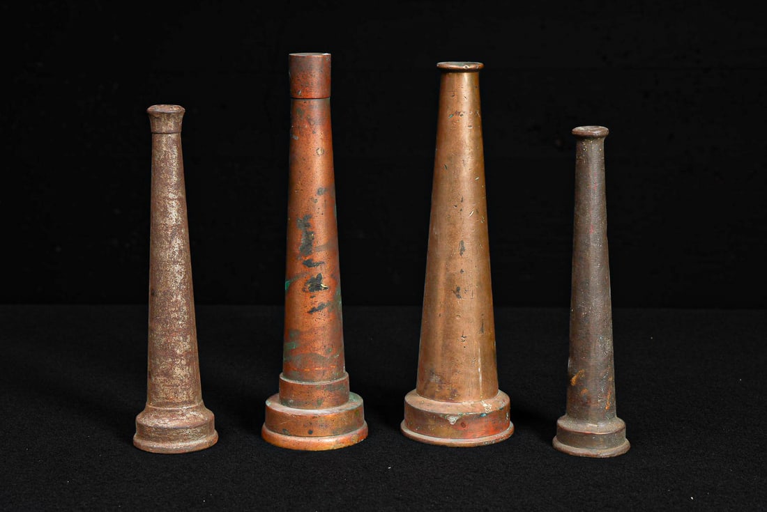 Set of Antique Graduated Brass Fire Hose Nozzles (1 of 11)