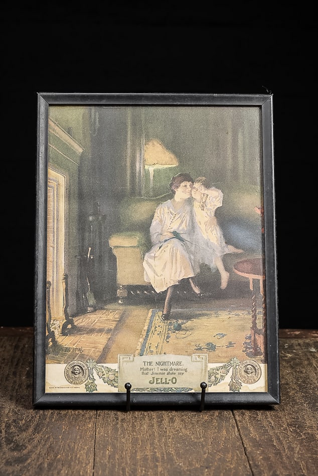 Framed Jell-O Advertisement: **NOTE: Any shipping quotes provided on this screen are provided by Live Auctioneers. For an in-house shipping quote on this lot, please reach out to us at rockauctiongallery@gmail.com.** C-14551