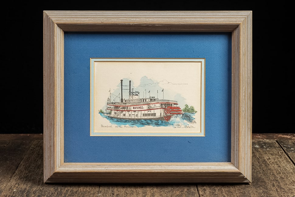 Litho of Steamboat on the Mississippi (1 of 8)