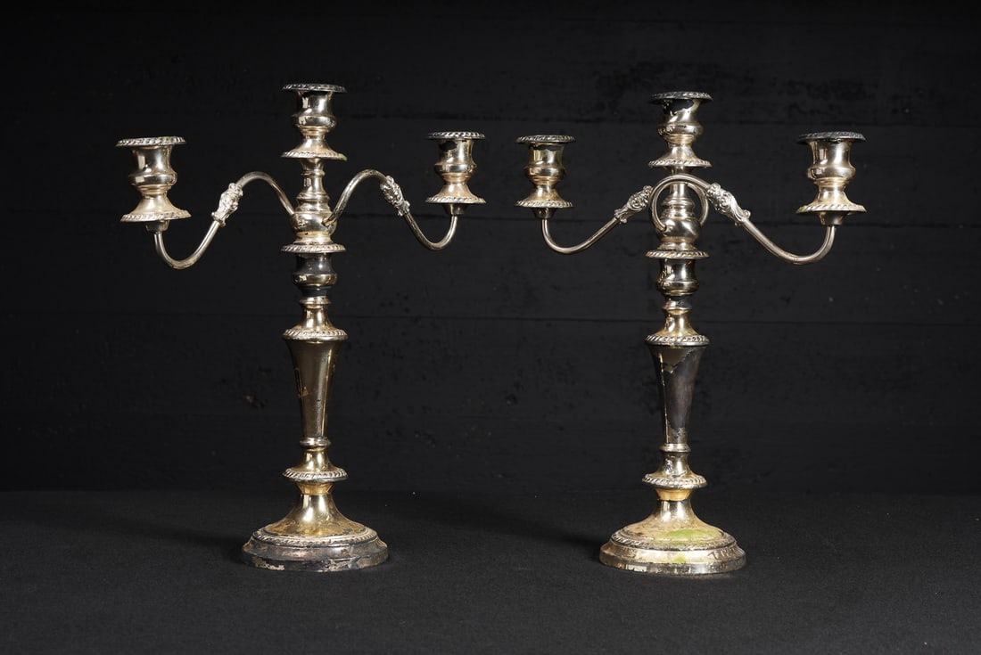 Pair of c 1930s Goldfeder Silverplate Candelabras (1 of 13)
