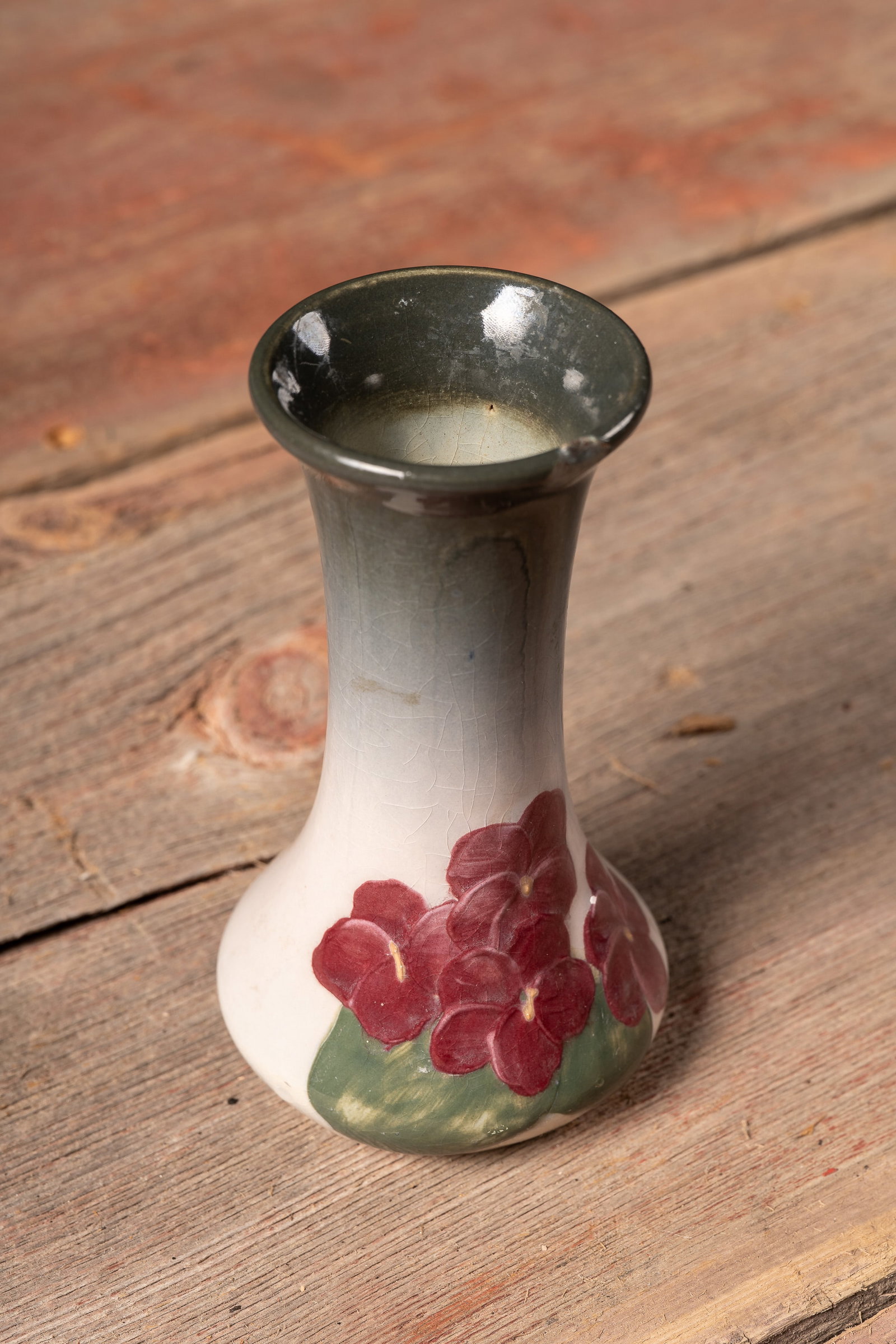 Early Ceramic -Etna- Carnation Vase by Weller: **NOTE: Any shipping quotes provided on this screen or on your Live Auctioneers invoice are provided by Live Auctioneers. In-house shipping is available on all lots. For in-house shipping quotes, plea