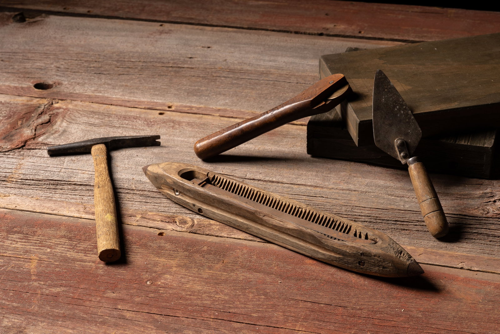 4-Piece Lot of Early Cobbling Leatherworking Tools: **NOTE: Any shipping quotes provided on this screen or on your Live Auctioneers invoice are provided by Live Auctioneers. In-house shipping is available on all lots. For in-house shipping quotes, plea