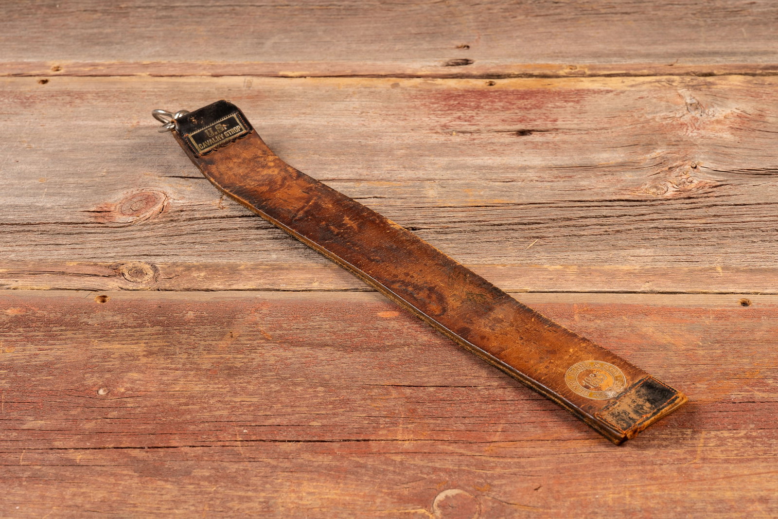 Late 19th Cent. U.S. Cavalry Leather Razor Strop: **NOTE: Any shipping quotes provided on this screen or on your Live Auctioneers invoice are provided by Live Auctioneers. In-house shipping is available on all lots. For in-house shipping quotes, plea