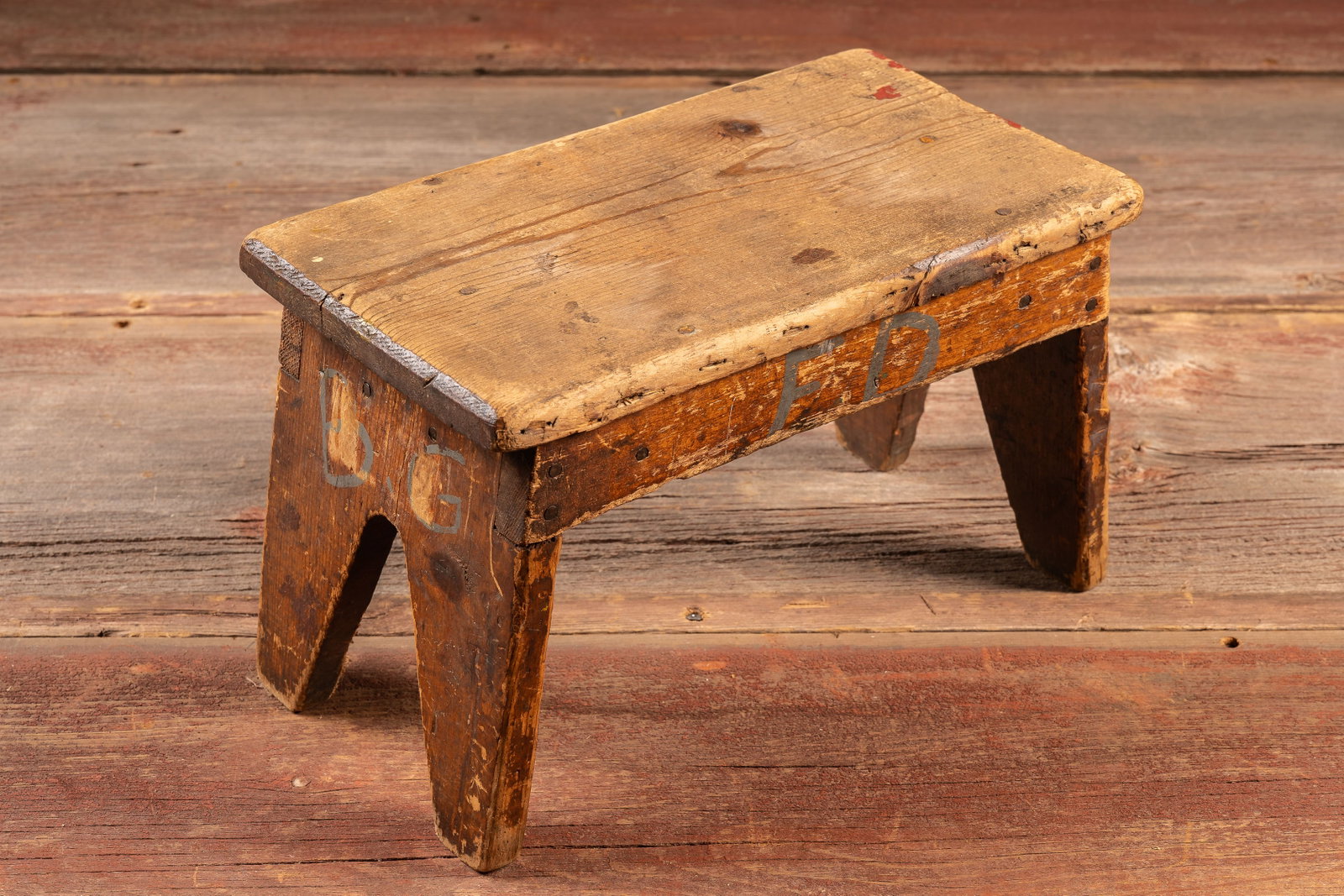 Primitive Wooden Firehouse Stool: **NOTE: Any shipping quotes provided on this screen or on your Live Auctioneers invoice are provided by Live Auctioneers. In-house shipping is available on all lots. For in-house shipping quotes, plea