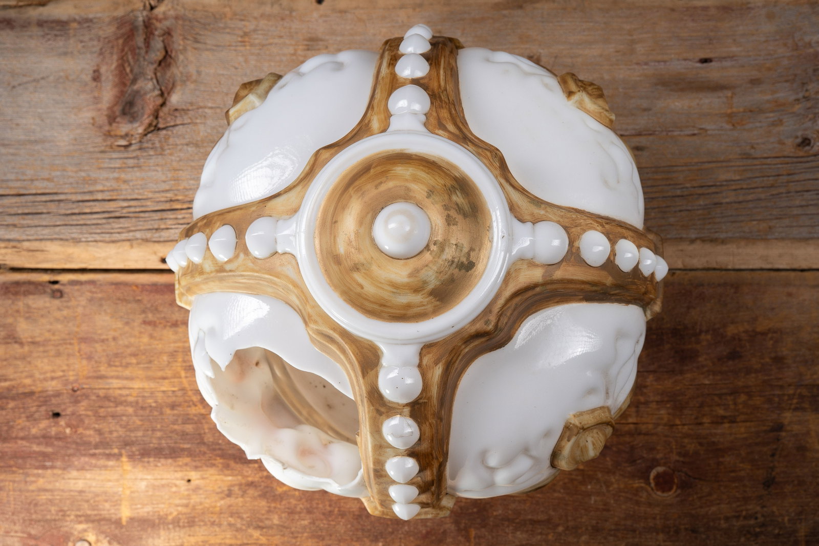 Standard Oil Gold Crown Milk Glass Gas Pump Globe - 10